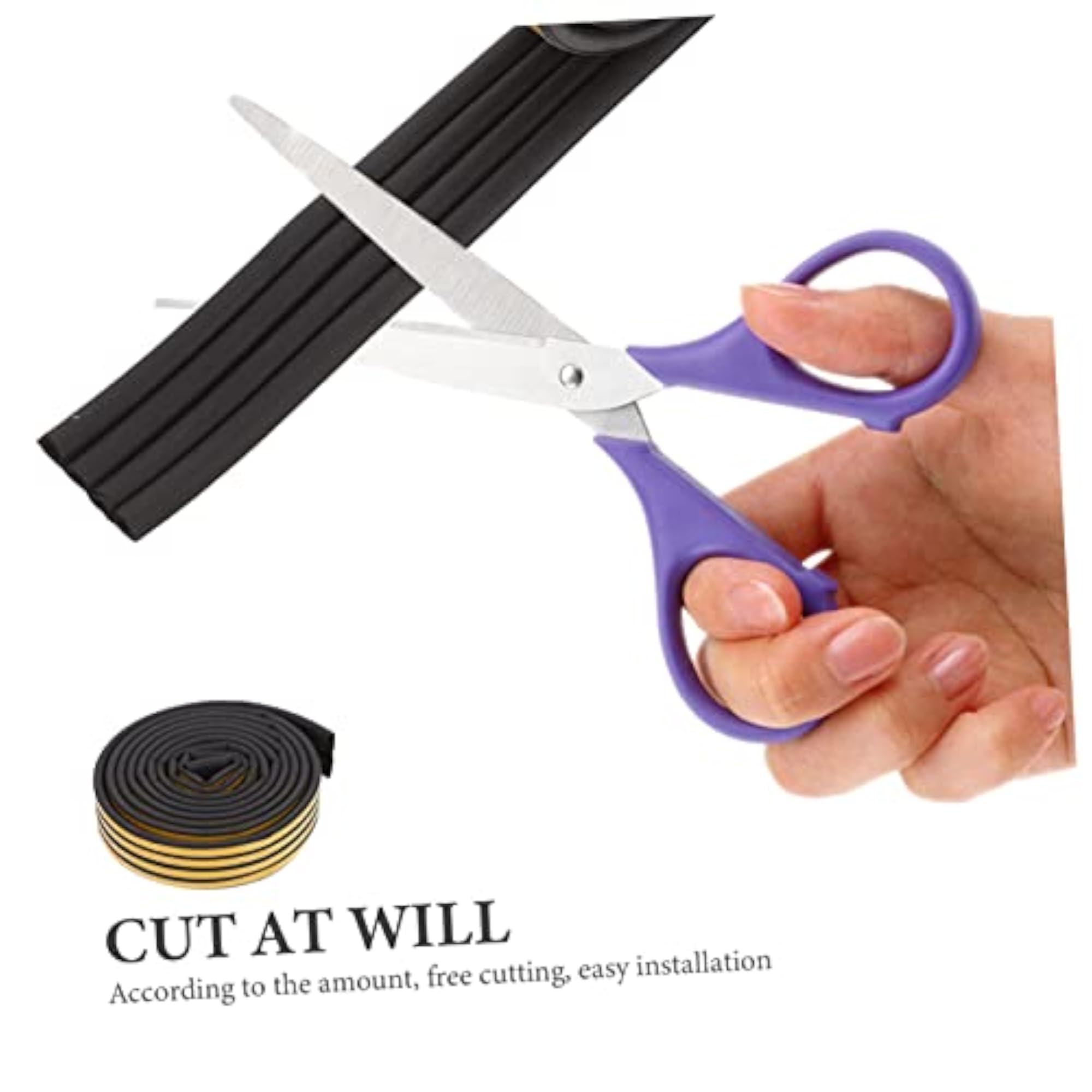 Twin Under Door Sweeps, Black Door Draft Stopper